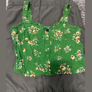 Green flower shirt